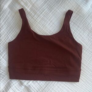 Nike Yoga Scoop Neck longline sports bra brown/rust color